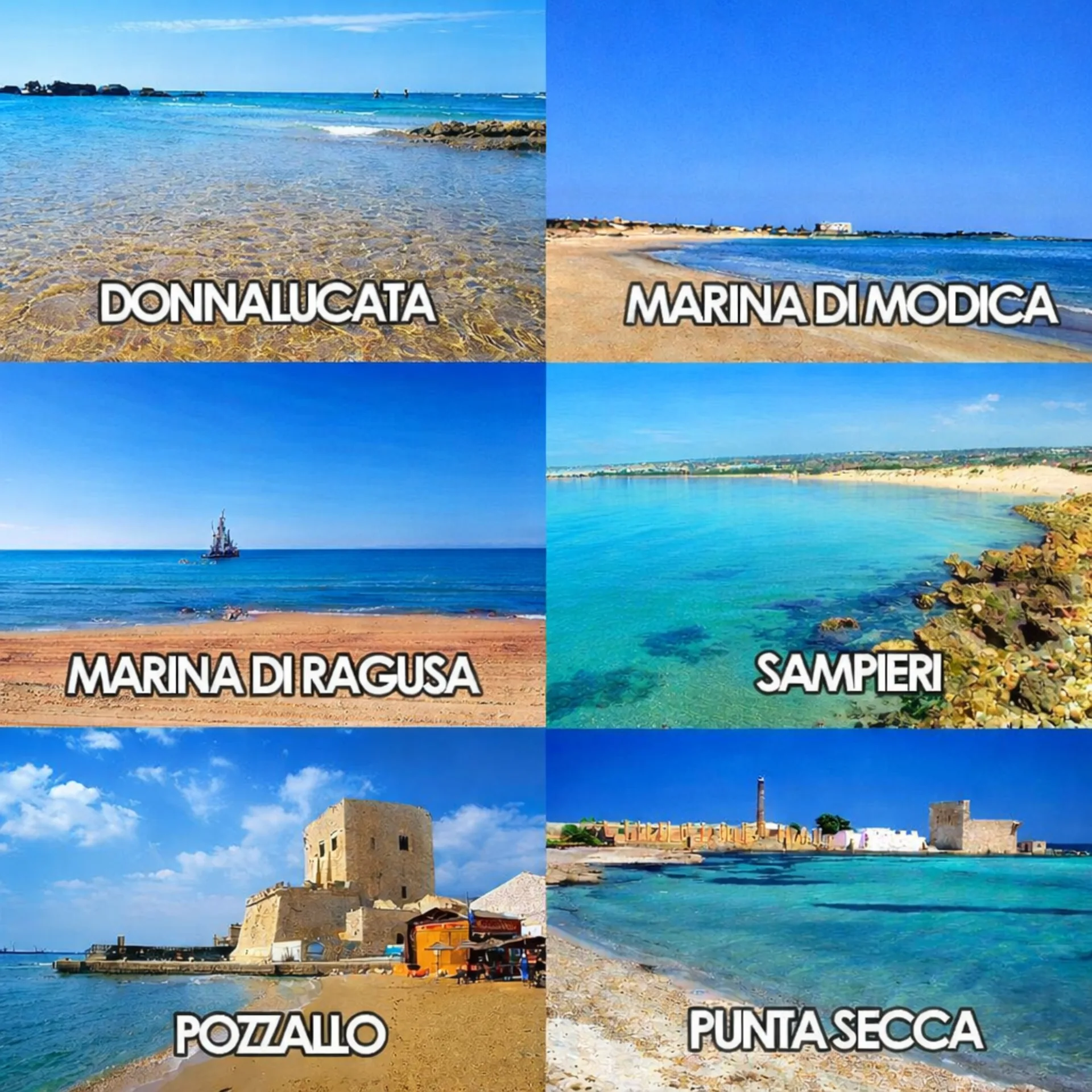 Spiagge vicino Donnalucata Sicilia sud orientale